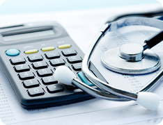 calculator and stethoscope