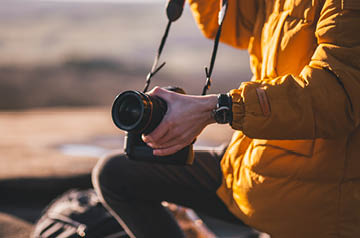 person holding camera