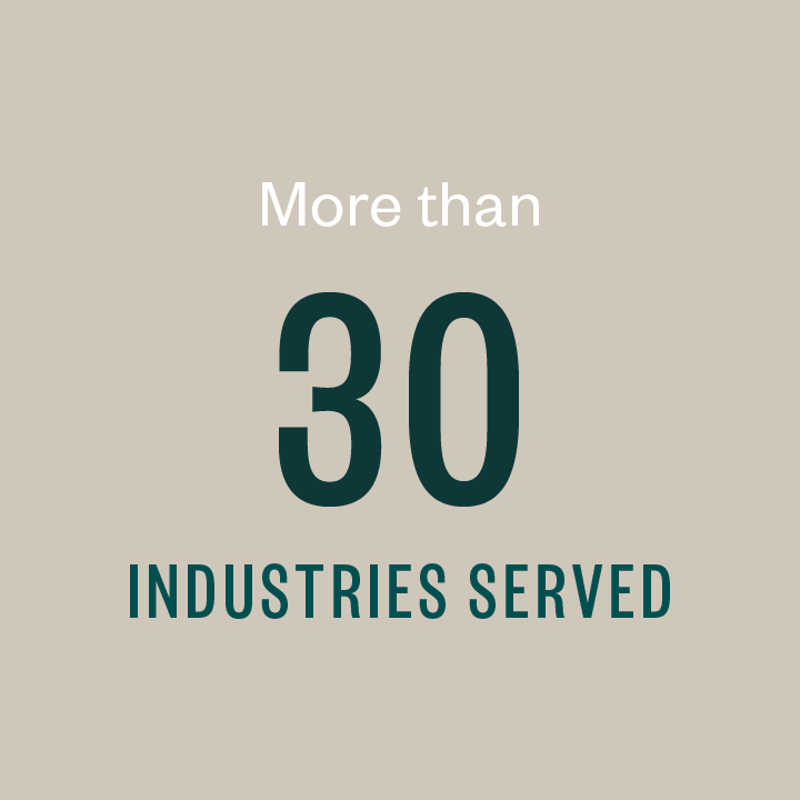 More than 30 industries served