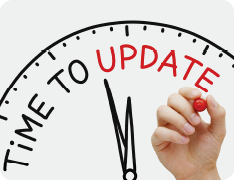 hand writing 'TIME TO UPDATE'