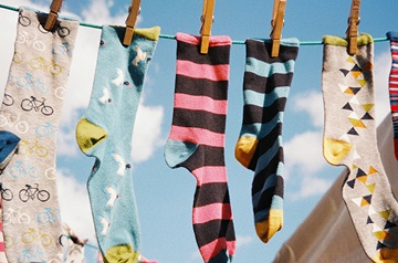 socks on clothesline