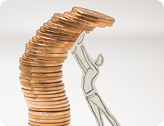 stack of pennies falling