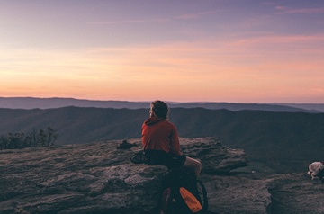 hiker enjoying landscape