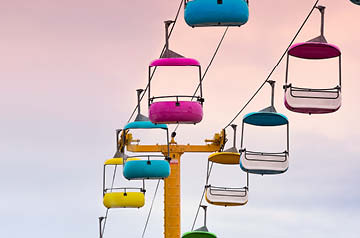colorful gondola lifts