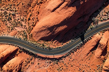 winding highway through desert
