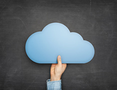 hand holding cloud cutout