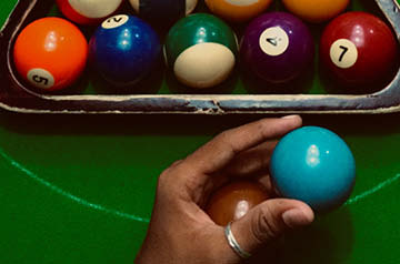 pool balls on billiard table