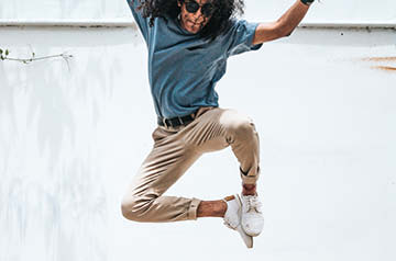 jumping and clicking heels together