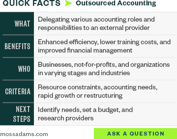 Quick facts about outsourced accounting, including benefits and next steps