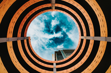 abstract photo of parking structure interior