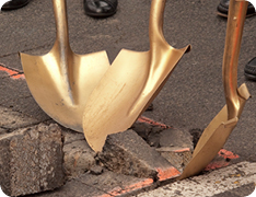 ceremonial groundbreaking shovels