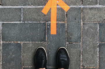 walking on the sidewalk