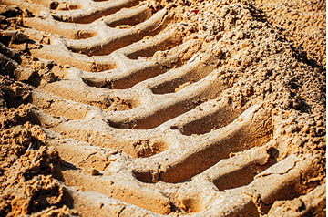 tire tracks in mud