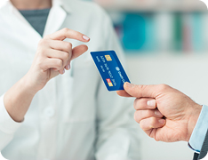 handing over credit card