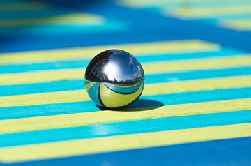 reflection in polished metal ball