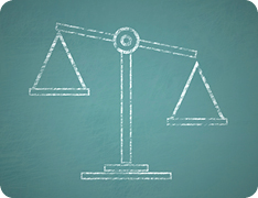 chalk drawing of set of scales