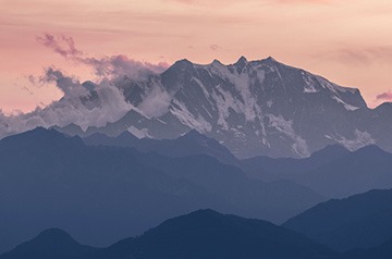 mountain tops at sunset