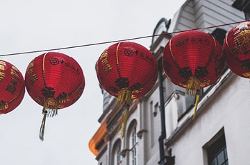 red paper lanterns