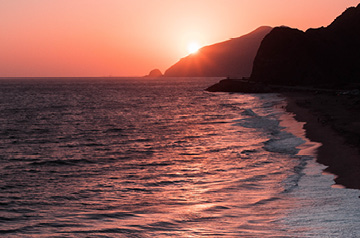 coastline at sunset
