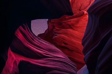 moonlight on desert rock formations