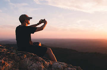 taking photo of sunset