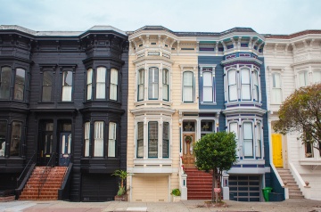 Colorful row houses