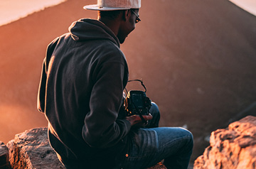 photographer viewing landscape