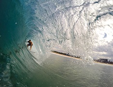 surfer in wave tunnel