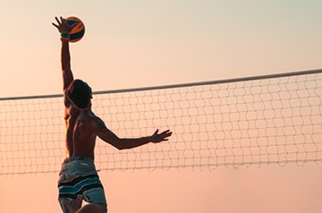 beach volleyball spike