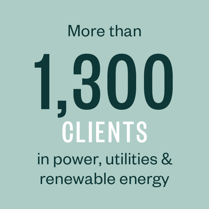 More than 390 clients in power, utilities & renewable energy.