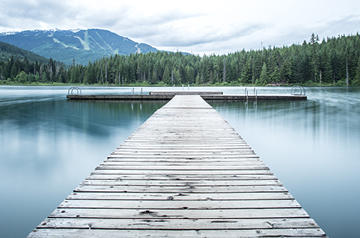 A dock on a serene lake