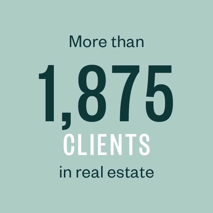 More than 1,800 clients in real estate
