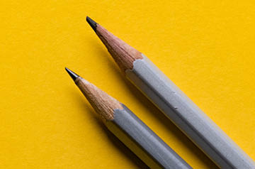 closeup of sharpened pencils