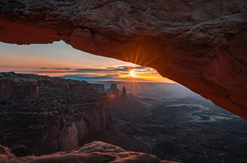 craggy desert landscape at sunset