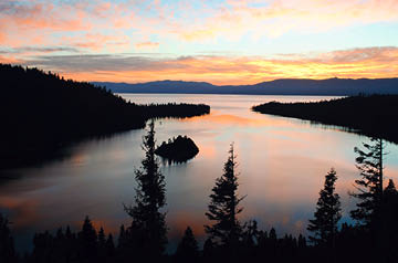 ocean inlet at sunset