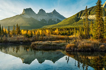Glassy lake in the mountains
