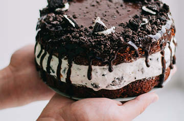 holding giant whoopie pie