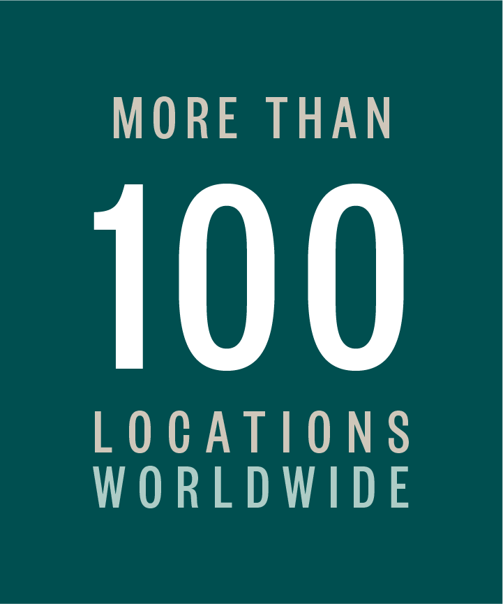 More than 100 locations worldwide