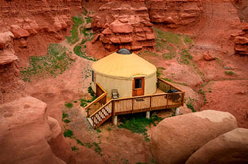 yurt in red rock nature area